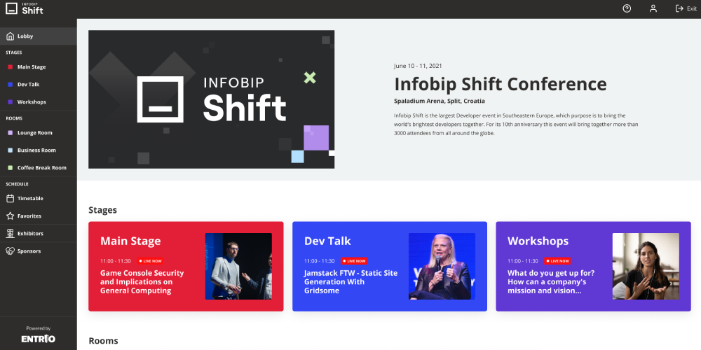 Lobby Entrio virtualne platforme