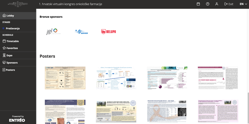 Poster sekcija na Entrio virtualnoj platformi