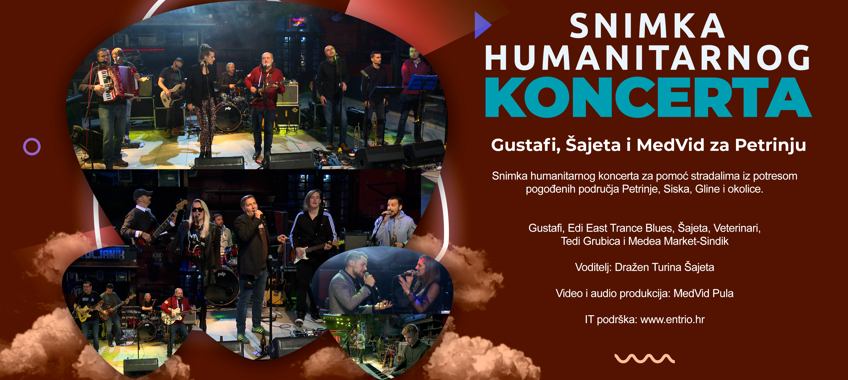 Snimka Humanitarnog koncerta Gustafi, Šajeta i MedVid za Petrinju