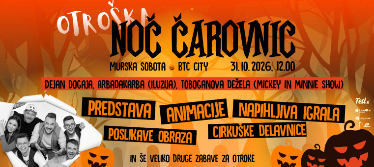 Otroška noč čarovnic Murska Sobota BTC City 2026